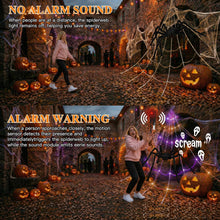 Load image into Gallery viewer, Motion Activated Halloween Spider Web Light 20 By 17 Feet with 150 LEDs and Six Music Modes