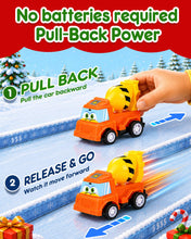 Load image into Gallery viewer, Toddler Pull Back Car Countdown Calendar with 24 Colorful Cars and a Play Map in a Gift Ready Box