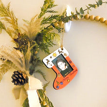 Load image into Gallery viewer, Stocking Photo Holder Wood Ornament Kit in an Unfinished Paint Yourself Style or a Painted and Assembled Style