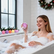 Load image into Gallery viewer, Bath Bomb Countdown Calendar with 24 Individually Wrapped Bath Bombs in 14 Scents and a Red Christmas Gift Box