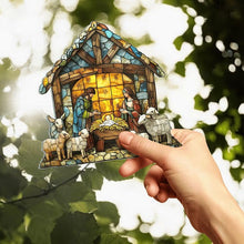 Load image into Gallery viewer, Colorful Nativity Scene Suncatcher with 4 Inch Size for Windows and Holiday Displays
