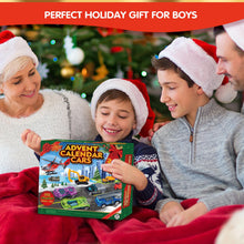 Load image into Gallery viewer, Die Cast Alloy Car Countdown Calendar with 24 Different Vehicles and a Foldable Play Map for Ages 3 and Up
