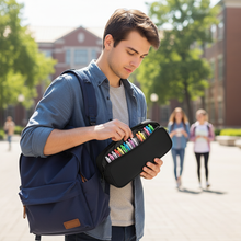 Load image into Gallery viewer, Extra Large Capacity Pencil Case for Students, Durable Polyester Multi Compartment Organizer