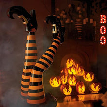 Load image into Gallery viewer, Witch Leg Yard Stakes Set of Two with Striped Design