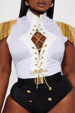Load image into Gallery viewer, Womens Sailor Captain Costume Set with Fringe Shoulder Bodysuit