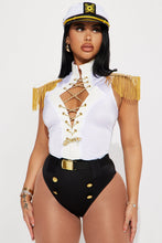 Load image into Gallery viewer, Womens Sailor Captain Costume Set with Fringe Shoulder Bodysuit