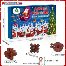 Load image into Gallery viewer, Brain Teaser Countdown Calendar with 24 Interlocking Metal Ring Puzzles and 3D Wooden Puzzles for Kids, Teens and Adults