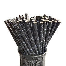 Load image into Gallery viewer, 25 Pack Christmas Kraft Paper Straws Colorful Printed Disposable Party Straws