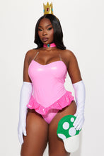Load image into Gallery viewer, Womens Pink Princess Costume Set with Peplum Teddy and Gloves for Halloween