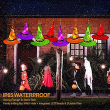 Load image into Gallery viewer, Hanging Witch Hat String Lights with 8 Glowing Hats and 8 Light Modes