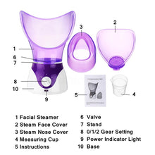 Load image into Gallery viewer, Face Steamer With Adjustable Steam Levels And Aromatherapy Function