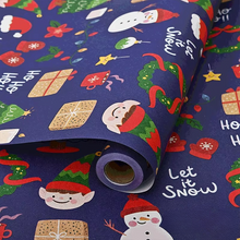 Load image into Gallery viewer, Christmas Kraft Wrapping Paper Roll, 16.4ft x 19.7in Holiday Gift Packaging Paper for Festive DIY Decorations