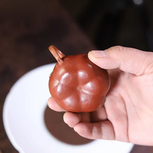 Load image into Gallery viewer, Handmade Yixing Purple Clay Pumpkin Teapot 1.7 fl oz