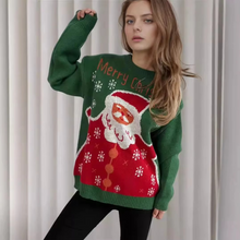 Load image into Gallery viewer, Cozy Santa Jacquard Christmas Sweater for Women