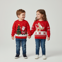 Load image into Gallery viewer, Lovely Kids Christmas Sweater Soft Warm Knit Holiday Pullover