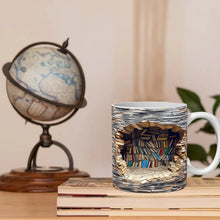 Load image into Gallery viewer, 3D Library Bookshelf Mug, Coffee Mugs Gift for Book