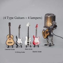 Load image into Gallery viewer, Robot Microphone Lamp with Guitar Accessory and Adjustable Metal Joints