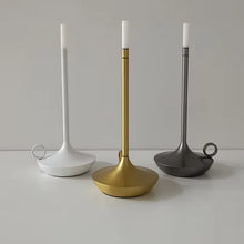 Load image into Gallery viewer, Rechargeable Candle Table Lamp - Modern Dimmable Light for Bedroom & Camping