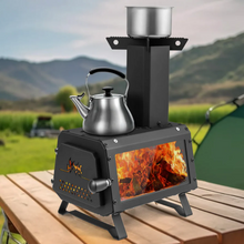 Load image into Gallery viewer, Portable Wood Burning Camping Cooking Heater Stove