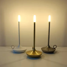 Load image into Gallery viewer, Rechargeable Candle Table Lamp - Modern Dimmable Light for Bedroom & Camping