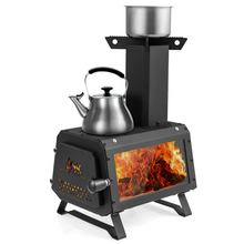 Load image into Gallery viewer, Portable Wood Burning Camping Cooking Heater Stove