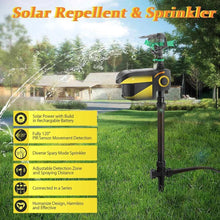 Load image into Gallery viewer, Solar Powered Motion Activated Sprinkler with 300 Degree Rotation for Garden Protection