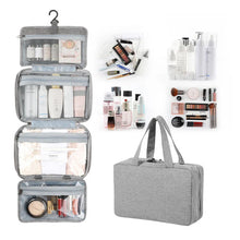 Load image into Gallery viewer, Travel Organizer for Cosmetics, Compact Water-Resistant Toiletry Bag with 4 Compartments and 360° Hook