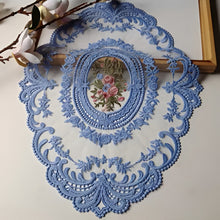 Load image into Gallery viewer, Elegant Embroidered Lace Round Tablecloth with Matching Napkins and Coasters for Dining and Events