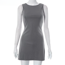 Load image into Gallery viewer, Sleeveless Empire Waist Mini Dress for Women – Black, White, Gray Summer Streetwear 2024