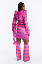 Load image into Gallery viewer, Womens Pink Kitty Costume Set with Fuzzy Hooded Dress and Leg Warmers