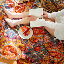 Load image into Gallery viewer, Sunrise Boho Reversible Blanket, 100% Cotton Cooling Quilt