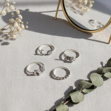 Load image into Gallery viewer, Star and Moon Three Piece Vintage Open Ring Set for Women