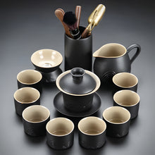 Load image into Gallery viewer, Black Clay Kung Fu Tea Set with Anti-scalding Handle Teapot and Matching Cups for Home Tea Ceremony