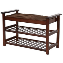 Load image into Gallery viewer, Large Capacity Cushioned Entryway Shoe Storage Rack Bench