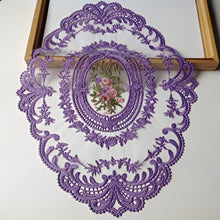 Load image into Gallery viewer, Elegant Embroidered Lace Round Tablecloth with Matching Napkins and Coasters for Dining and Events