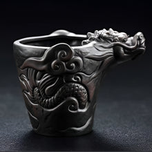 Load image into Gallery viewer, Purple Clay Dragon Relief Handmade Teapot for Traditional Tea Ceremony