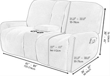 Load image into Gallery viewer, 2 Seat Recliner Cover with Cup Holders Soft Non Slip 12 Colors