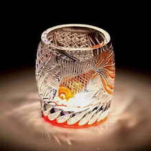 Load image into Gallery viewer, Hand Carved Crystal Goldfish Whiskey and Wine Glass