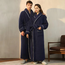 Load image into Gallery viewer, Sherpa Comfort Bathrobe Coral Fleece Flannel Robe