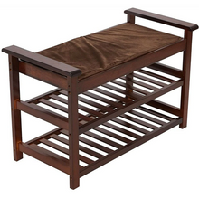 Load image into Gallery viewer, Large Capacity Cushioned Entryway Shoe Storage Rack Bench
