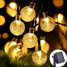 Load image into Gallery viewer, Solar Globe String Lights Outdoor with 200 LED Warm White Bubbles for Patio Garden and Holiday Decor