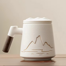 Load image into Gallery viewer, Large Ceramic Tea Cup with Lid and Built-In Filter for Home or Office