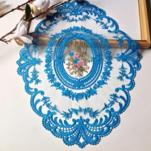 Load image into Gallery viewer, Elegant Embroidered Lace Round Tablecloth with Matching Napkins and Coasters for Dining and Events