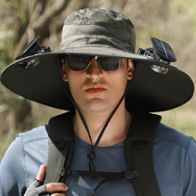 Load image into Gallery viewer, Ultimate Outdoor Sun Hat with Rechargeable LED and Wide Brim