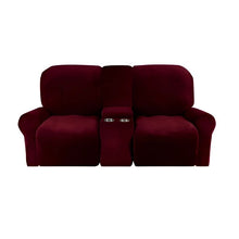 Load image into Gallery viewer, 2 Seat Recliner Cover with Cup Holders Soft Non Slip 12 Colors
