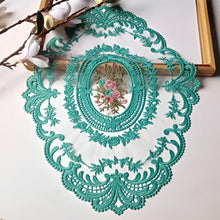 Load image into Gallery viewer, Elegant Embroidered Lace Round Tablecloth with Matching Napkins and Coasters for Dining and Events