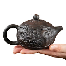 Load image into Gallery viewer, Purple Clay Dragon Relief Handmade Teapot for Traditional Tea Ceremony