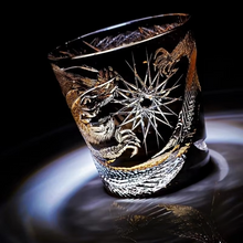 Load image into Gallery viewer, Dragon Hand Cut Crystal Whisky Glass with Loong Pattern