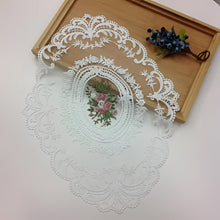 Load image into Gallery viewer, Elegant Embroidered Lace Round Tablecloth with Matching Napkins and Coasters for Dining and Events