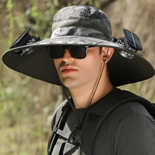 Load image into Gallery viewer, Ultimate Outdoor Sun Hat with Rechargeable LED and Wide Brim